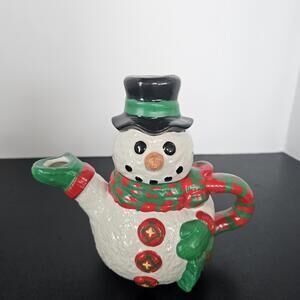 Vintage Snowman 7 3/4" Ceramic Teapot
